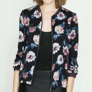 ZARA Floral Lightweight Bomber Jacket Size S